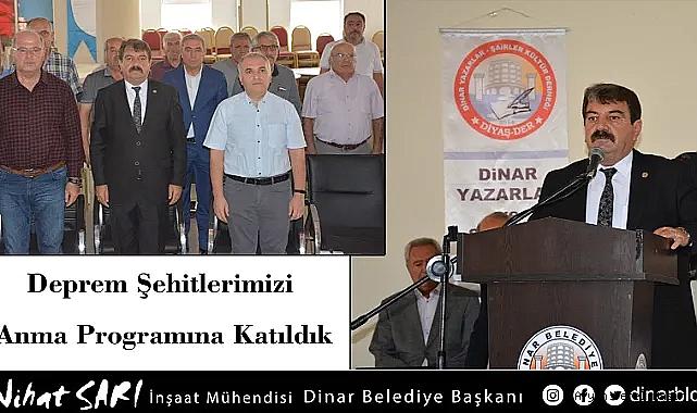 Nihat Sarı, Deprem Şehitlerimizi anma programına katıldı
