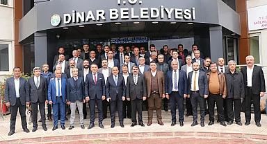 Birlik ve Oda Başkanlarından Dinar Belediye Başkan Nihat Sarı'ya ziyaret