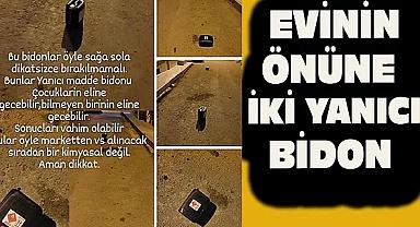 Dinar'da Bir Evin Önüne İki Yanıcı Madde Bidonu Bırakıldı