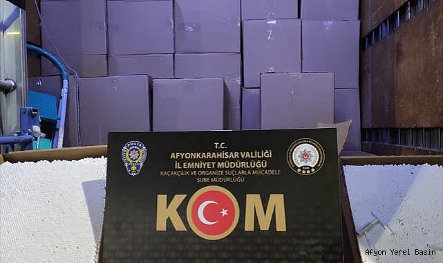 Afyonkarahisar'da 3 milyon 700 bin kaçak sigara ele geçirildi