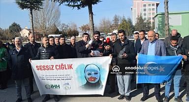 Çin'in Sincan Uygur Özerk Bölgesi politikaları protesto edildi