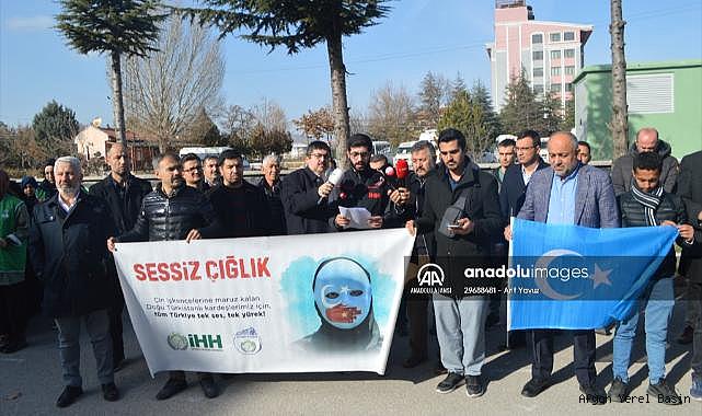 Çin'in Sincan Uygur Özerk Bölgesi politikaları protesto edildi