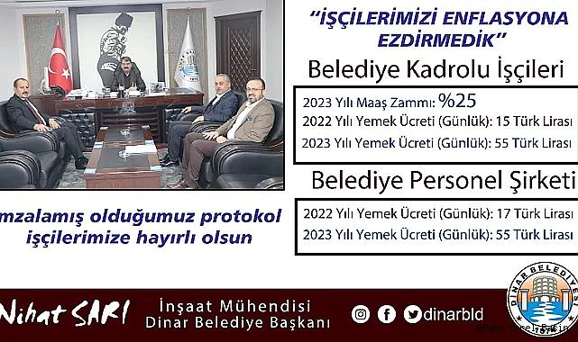 Belediye Başkanı Nihat Sarı, İşçilerimizi enflasyona karşı ezdirmedi