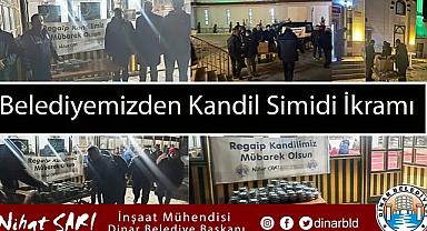 Dinar Belediyesinden Regaip Kandilinde kandil simidi ikramı