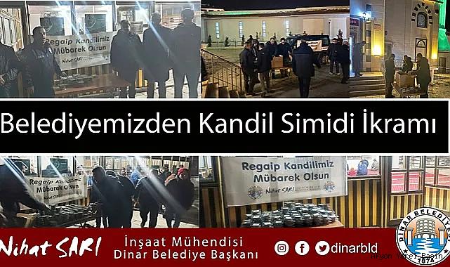 Dinar Belediyesinden Regaip Kandilinde kandil simidi ikramı
