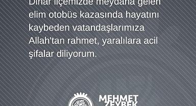 BAŞKAN ZEYBEK'TEN TAZİYE MESAJI