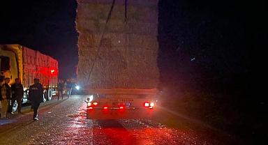 Afyonkarahisar'da tırın dorsesinden düşen saman balyalarına çarpan 2 araçtaki 6 kişi yaralandı