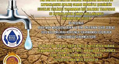 BELEDİYE'DEN SU TASARRUFUNA İLİŞKİN ÖNEMLİ KARARLAR