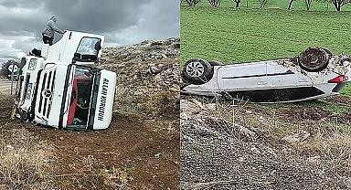 Dinar Çöl Ovası Yolunda 2 Ayrı Kaza