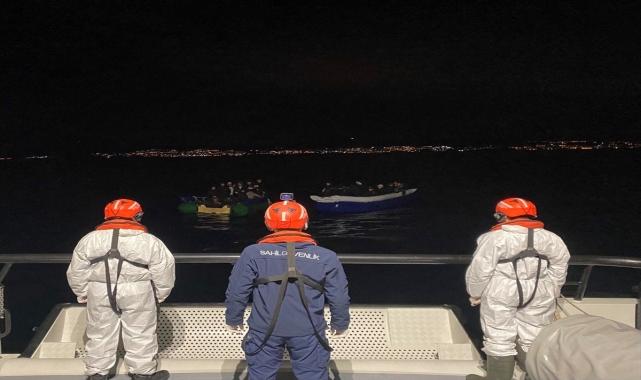 Kuşadası açıklarında 35 düzensiz göçmen kurtarıldı