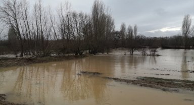 Kütahya'da kuvvetli sağanak nedeniyle ekili tarım arazileri sular altında kaldı