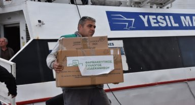 Rodos Adası'ndan depremzedeler için tıbbi malzeme gönderildi