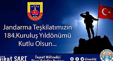 Belediye Başkanı Nihat Sarı, Jandarma Teşkilatımızın 184. Kuruluş yıldönümünü kutladı
