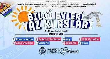 BİLGİ EVLERİNDE YAZ KURSLARI BAŞLIYOR