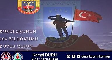 KAYMAKAM DURU'NUN JANDARMA TEŞKİLATININ 184. KURULUŞ YILDÖNÜMÜ MESAJI