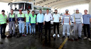 KURBAN KESİM YERLERİNDE TEMİZLİK MESAİSİ