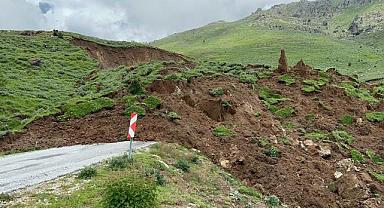 Yayla yolu heyelan nedeniyle ulaşıma kapandı