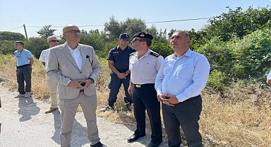 Aydın'ın Söke ilçesinde orman ve makilik alanda çıkan yangın kontrol altında