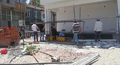 Bolvadin'de iskeleden düşen işçi yaralandı