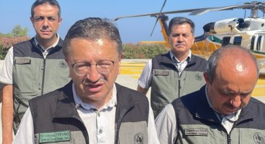Tarım ve Orman Bakan Yardımcısı Tiryaki, Muğla'da yanan alanları havadan inceledi: