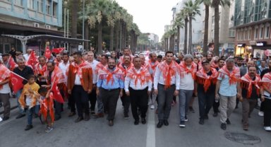 Denizli'de "Sudan Koyun Geçirme Yarışması" öncesi yürüyüş yapıldı