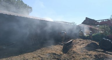 İzmir'de samanlık yangınında 2 hayvan telef oldu, 22 hayvan yaralandı