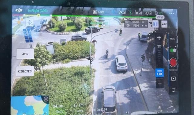 Datça'da dron destekli kırmızı ışık ihlali denetimi yapıldı