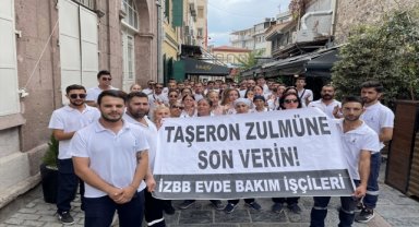 İzmir Büyükşehir Belediyesi çalışanları "kadro" için eylemde