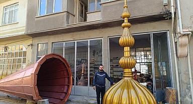Afyonkarahisar'da yapılan minare alemi, Amasya'daki camiye yerleştirilecek