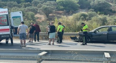 Aydın'da bariyere çarpan otomobilin sürücüsü yaralandı