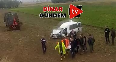Dinar Çivril Yolunda Feci Kaza: 4 yaralı..