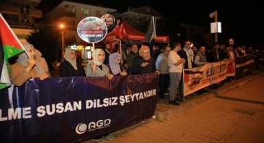 İsrail'in abluka altındaki Gazze'ye saldırıları Muğla'da protesto edildi