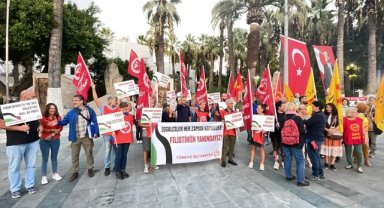İsrail'in Gazze'deki hastaneye saldırısı Muğla'da protesto edildi