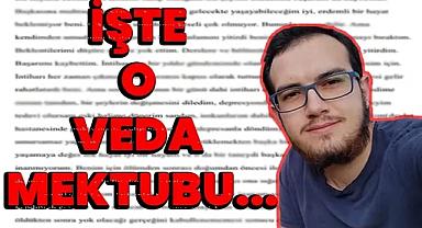 İşte o veda mektubu!