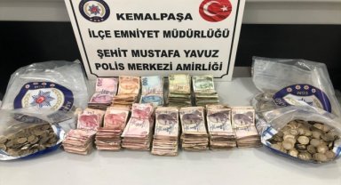 Kemalpaşa'da yakalanan dilencinin üzerinden 16 bin lira ele geçirildi