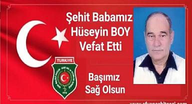 Şehit Babası Hüseyin Boy Kalp Krizi Sonucu Hayatını Kaybetti.!