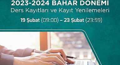 2023-2024 Bahar Dönemi Ders Kayıtları Başladı