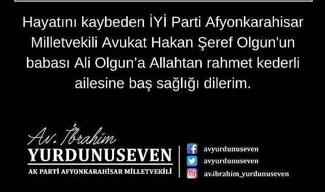üzücü bir olay nedeniyle başsağlığı dilekleri iletiliyor.