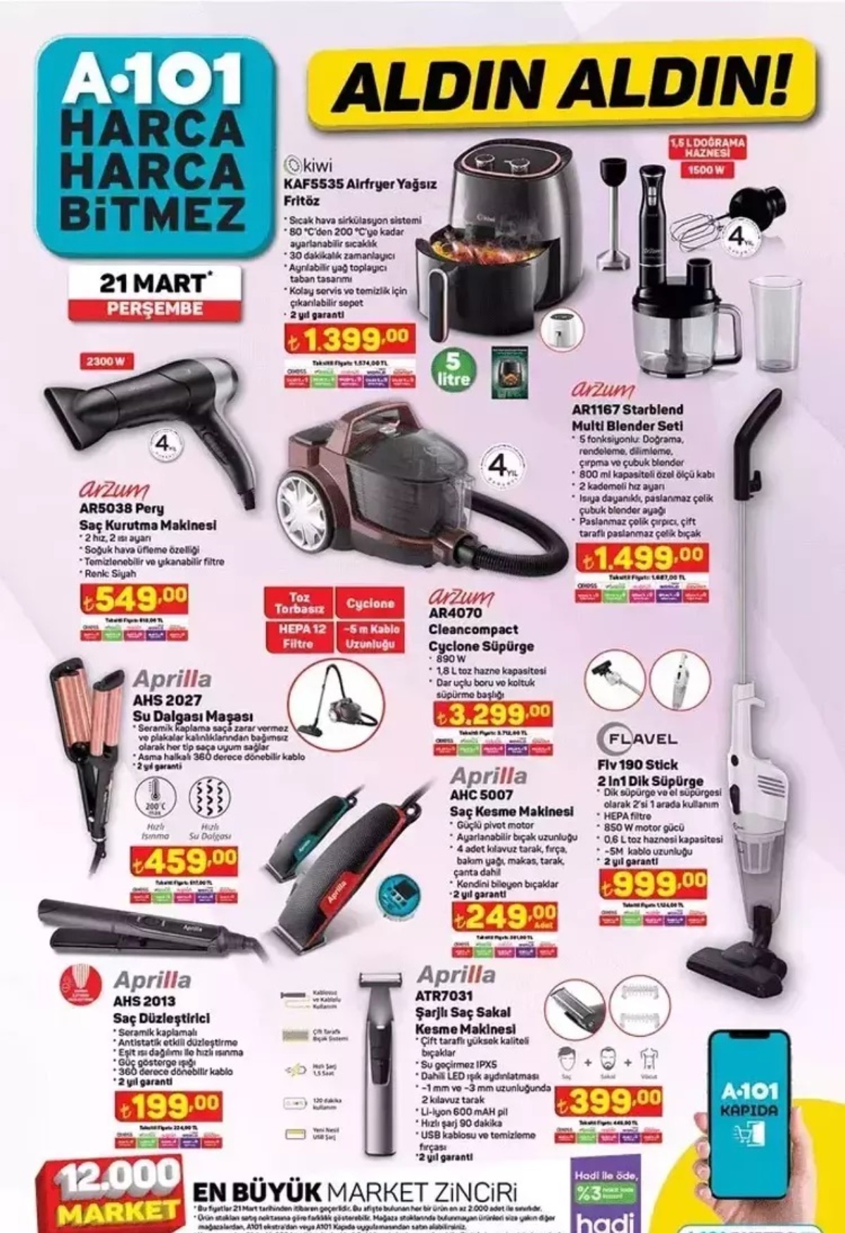 A101'in 21 Mart 2024 Güncel Kataloğu
