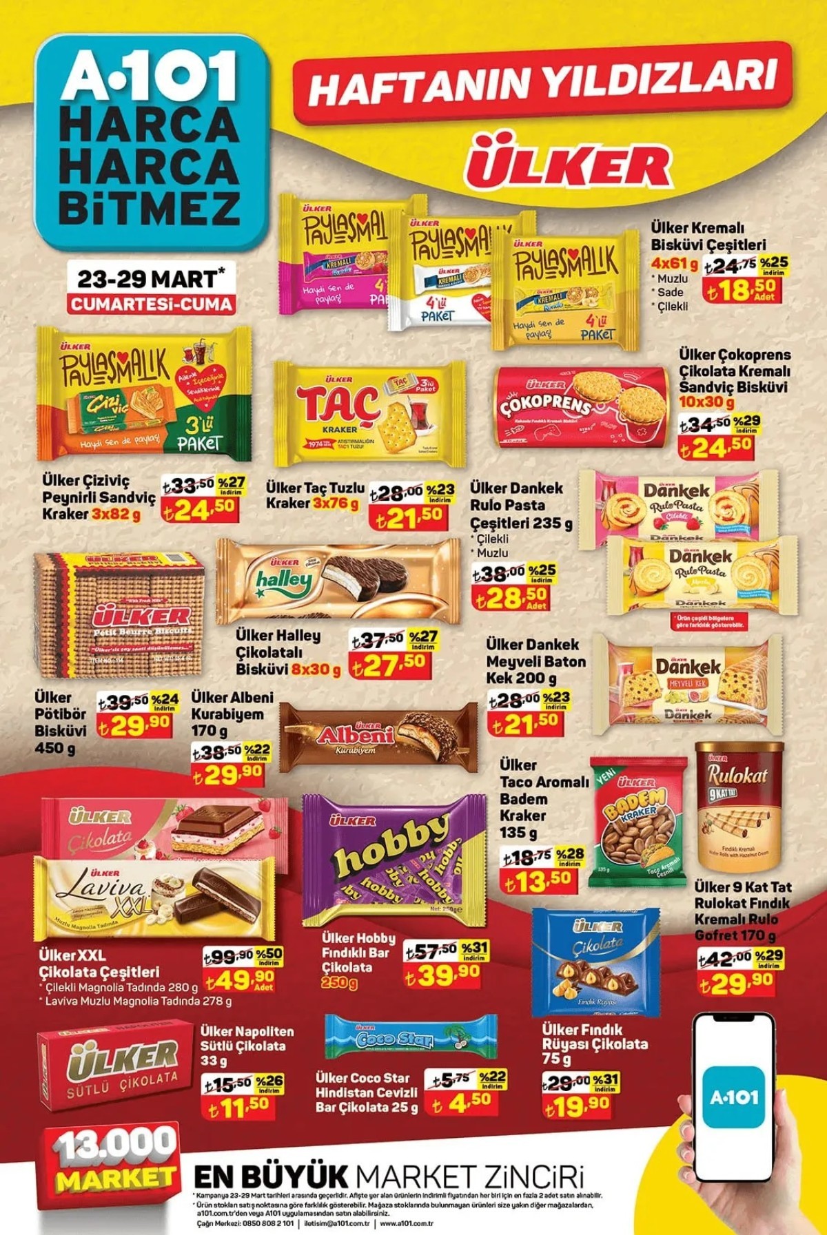 A101 marketlerde 29 Mart'a kadar indirimde olacak olan ürünler