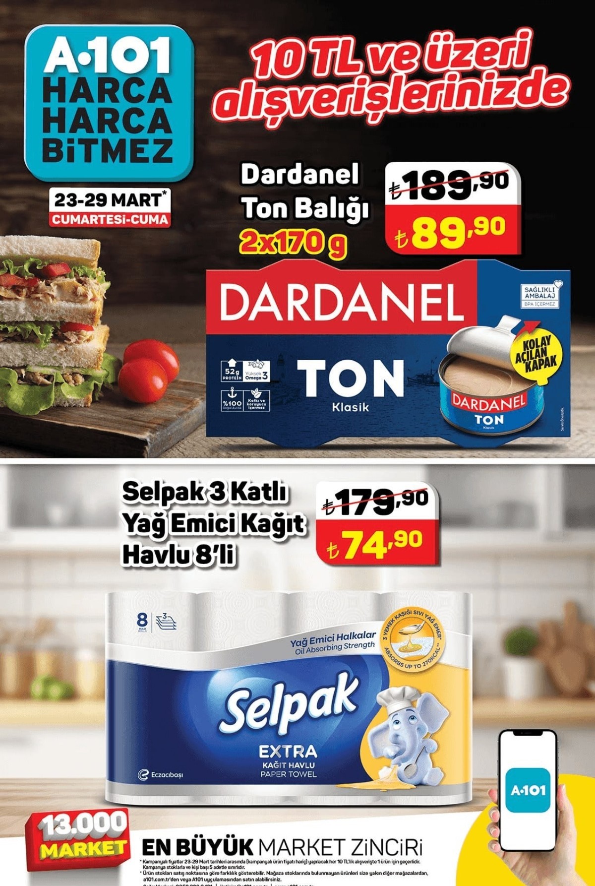 A101 marketlerde 29 Mart'a kadar indirimde olacak olan ürünler