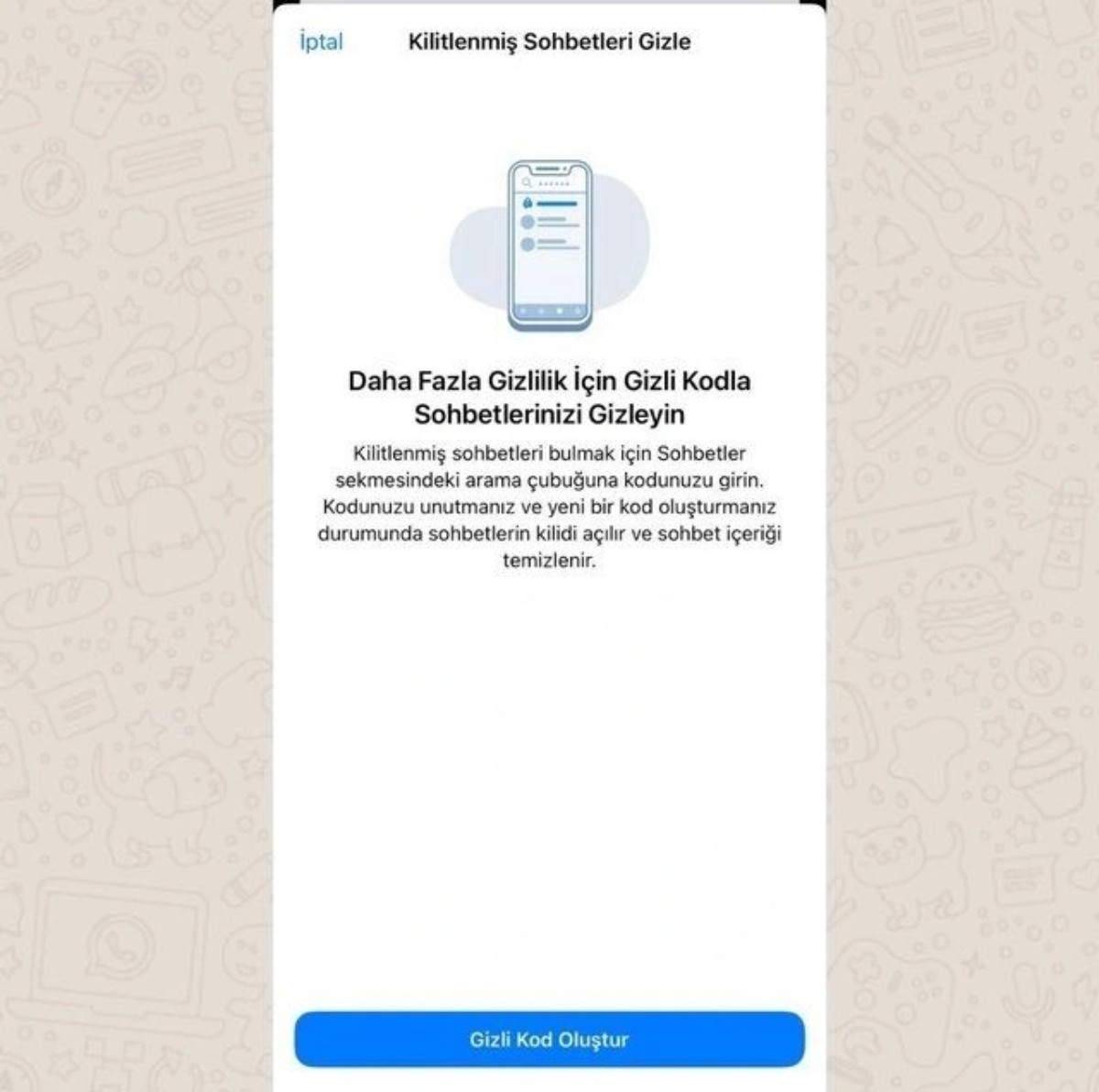 WhatsApp sohbetleri kilitleme