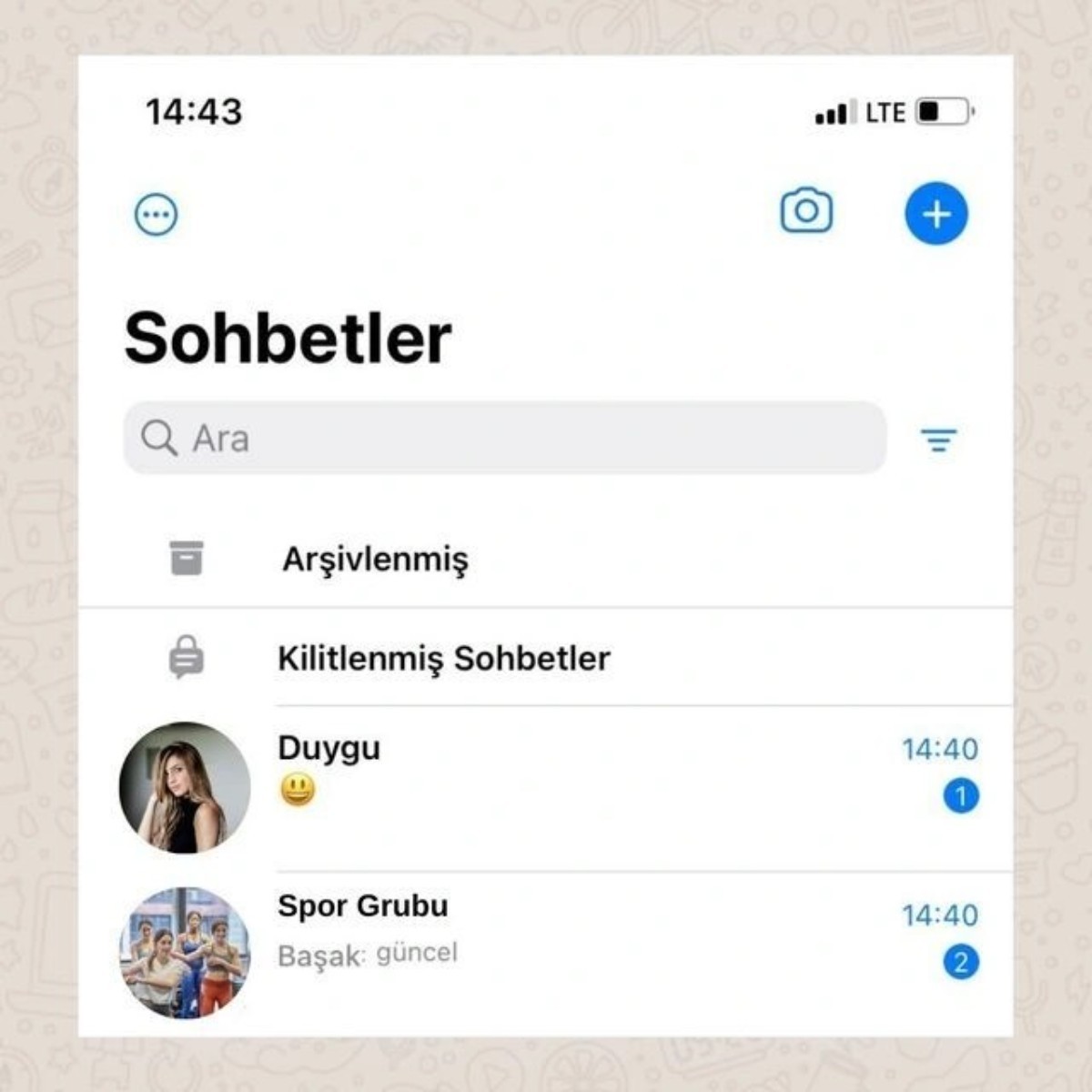 WhatsApp sohbetleri kilitleme