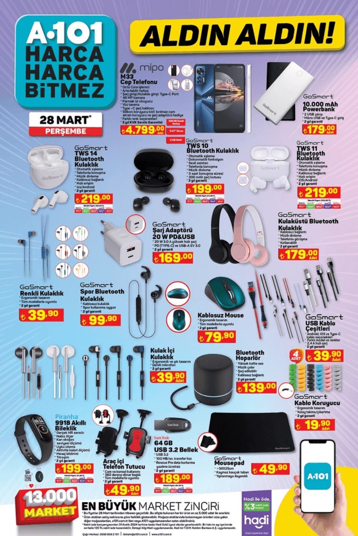 A101 28 Mart 2024 İndirimli Fiyat Listesi