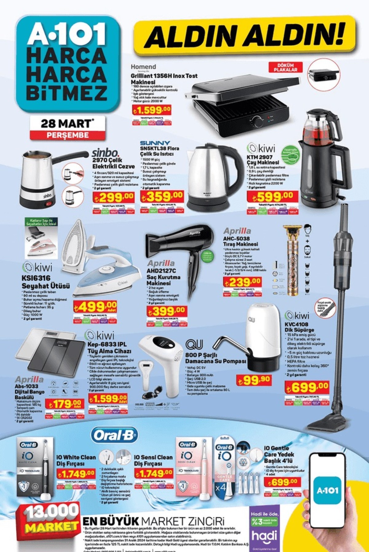 A101 28 Mart 2024 İndirimli Fiyat Listesi