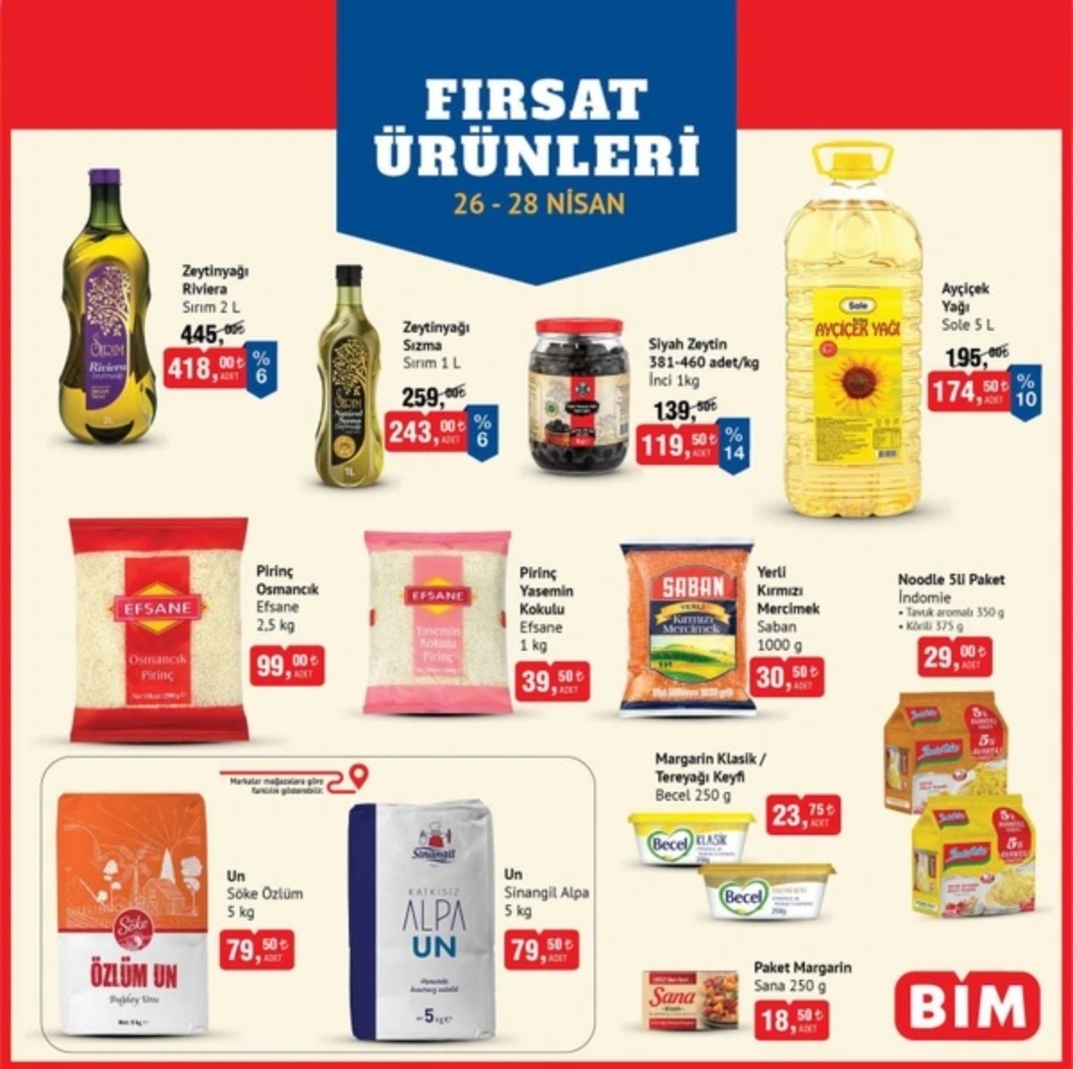BİM'in 26-28 Nisan Aktüel Ürünleri