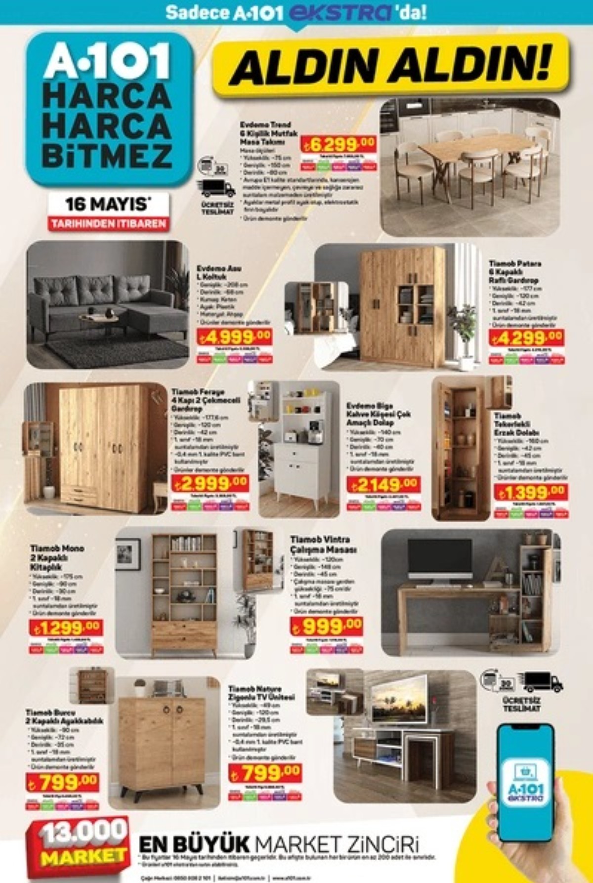 A101 16 Mayıs ile 23 Mayıs 2024 İndirimli Ürünler Kataloğu