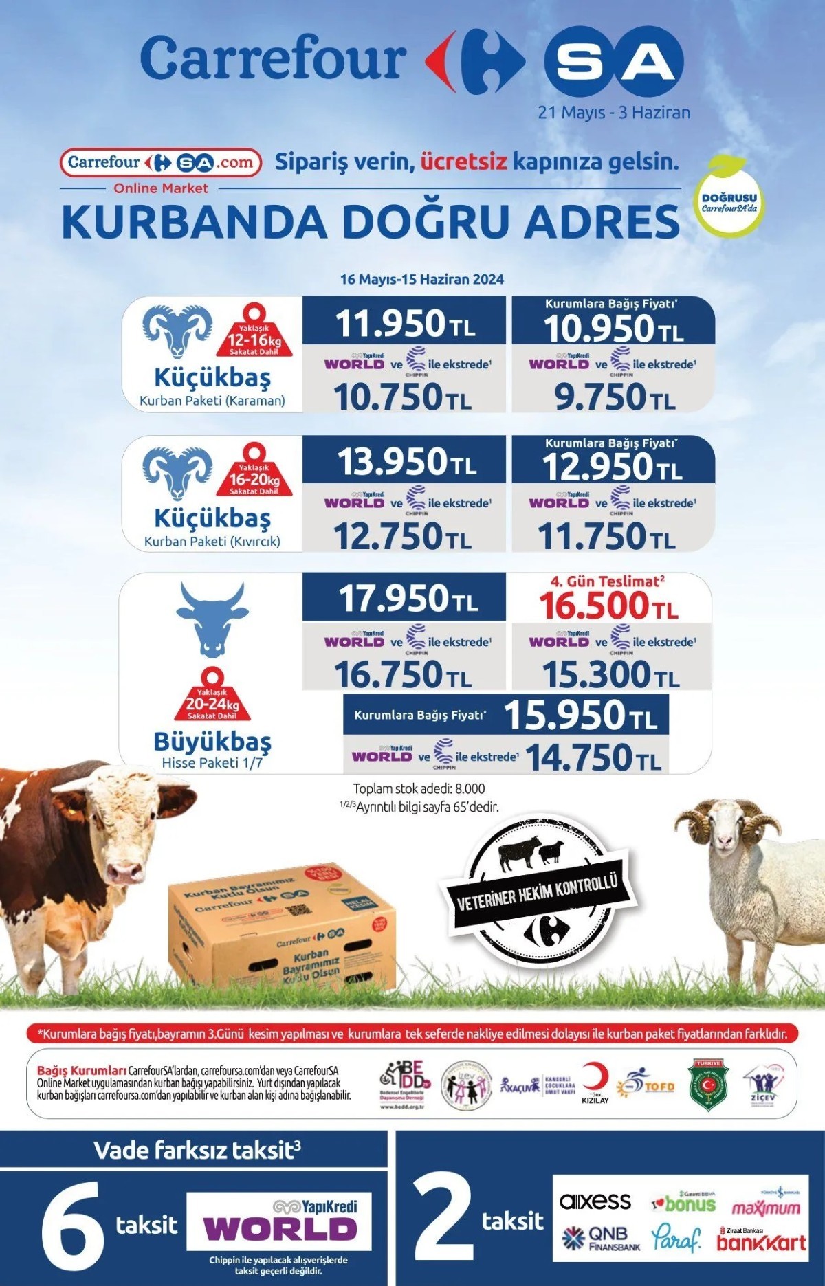 Bayram gelmeden yetişin! CarrefourSA büyükbaş ve küçükbaş kurbanlık fiyatları açıklandı