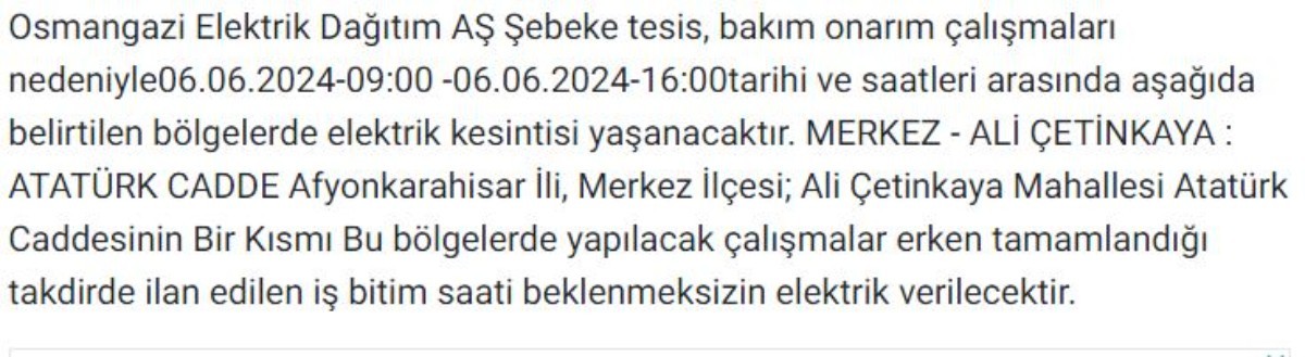 Afyon'un birçok ilçesinde elektrik kesintisi yapılacak