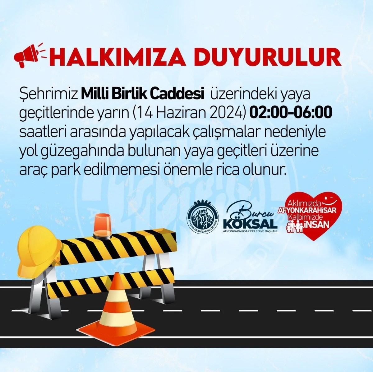 Afyonkarahisar Belediyesi duyurdu